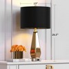 ROTTOGOON Set of 2 Mirrored Glass Bedside Table Lamps with 2 USB Ports for Bedrooms Modern Nightstand Lamps with Gold Black Fabric Shade - 2 of 4