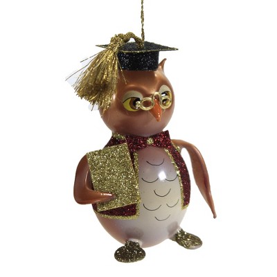 Italian Ornaments 4.5" Graduate Owl Ornament Graduation Diploma  -  Tree Ornaments