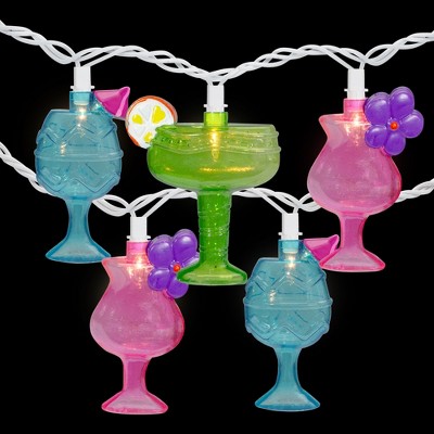 Multicolor Cocktail Glass String Lights for Outdoor Patio