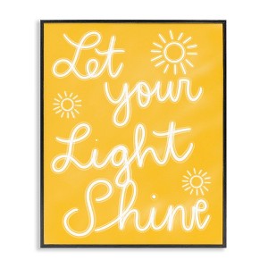 Stupell Industries Let Your Light Shine Yellow Phrase, 11" x 14" - 1 of 4