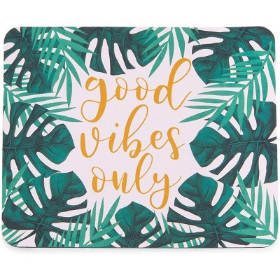 Paper Junkie Anti-Slip & Smooth Computer Mouse Pad, Good Vibes Only Tropical Office Desk Accessories