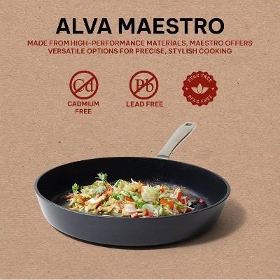 Alva Maestro 8" Black Aluminum Nonstick Frying Pan Skillet