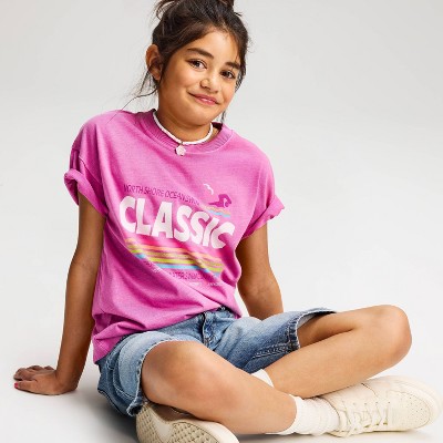 Cat & Jack Girls' Short Sleeve Oversized 'Classic' Graphic T-Shirt - Cat & Jack™ Dark Purple M — фото 4