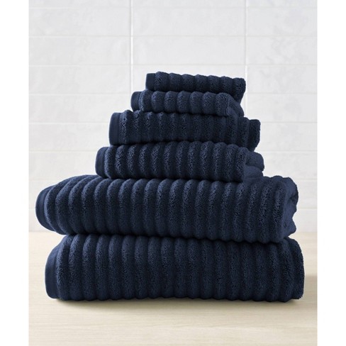 6pc Performance 2 Hand Towel & 4 Washcloth Set Blue Threshold - New