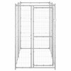 vidaXL Outdoor Dog Kennel- Galvanized Steel, Ample Exercise and Play Space, Lockable Door, for Training, Exercise & Safety, Silver, 43.3"x86.6"x70.9" - 2 of 4