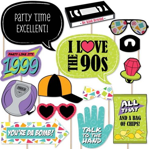 Big Dot Of Happiness 90's Throwback - 1990's Party Photo Booth Props ...