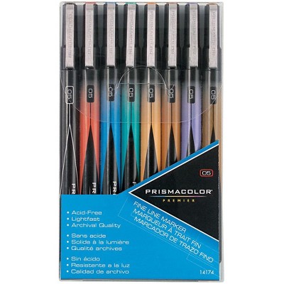 Prismacolor Premier Illustration Marker Set, Fine Tip, Assorted Colors, set of 8