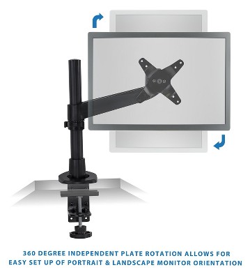 Adjustable Black Full Motion Single Monitor Desk Mount