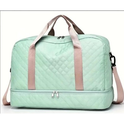 MaseiKar Three-dimensional Diamond Patterned Small Square Tote, Crossbody bag with Dry Wet Separation & Double-sided Pockets,