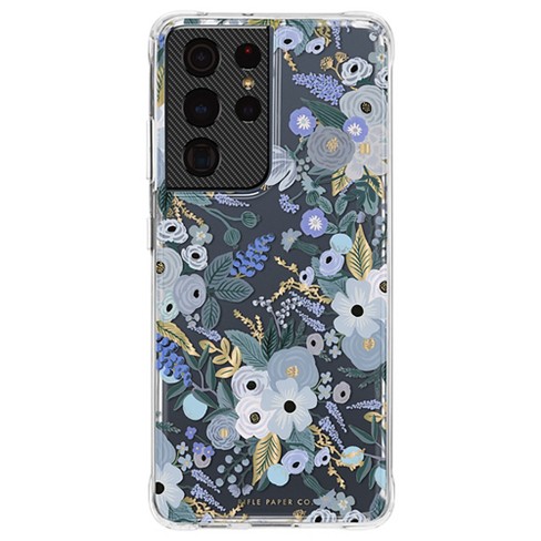 Rifle Paper Co Case For Samsung Galaxy S21 Ultra 5g 10 Ft Drop Protection Gold Foil Elements Garden Party Blue Target