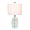 Glass Table Lamp with White Drum Shade Blue - Lalia Home: Brushed Nickel, No Assembly Required - 2 of 4