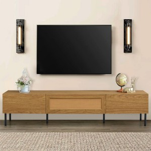 KIGFTSOD TV Stand for TVs up to 80'' - Modern Farmhouse Media Console with Metal Legs, Entertainment Center for Living Room, Home Theatre - 1 of 4