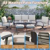 EROMMY 7 PCS Outdoor Metal Conversation Set With 360° Swivel Rocking Chairs, Sofa, Coffee Table&Ottoman For Patio, Garden, Deck Or Poolside - 4 of 4