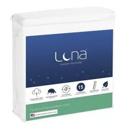 Luna Waterproof Mattress Protector - Mattress Cover with Breathable Cotton Terry Surface - Noiseless - Home Essentials - California King