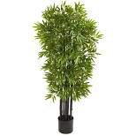 Nearly Natural 51” Bamboo Artificial Tree with Black Trunks UV Resistant (Indoor/Outdoor)
