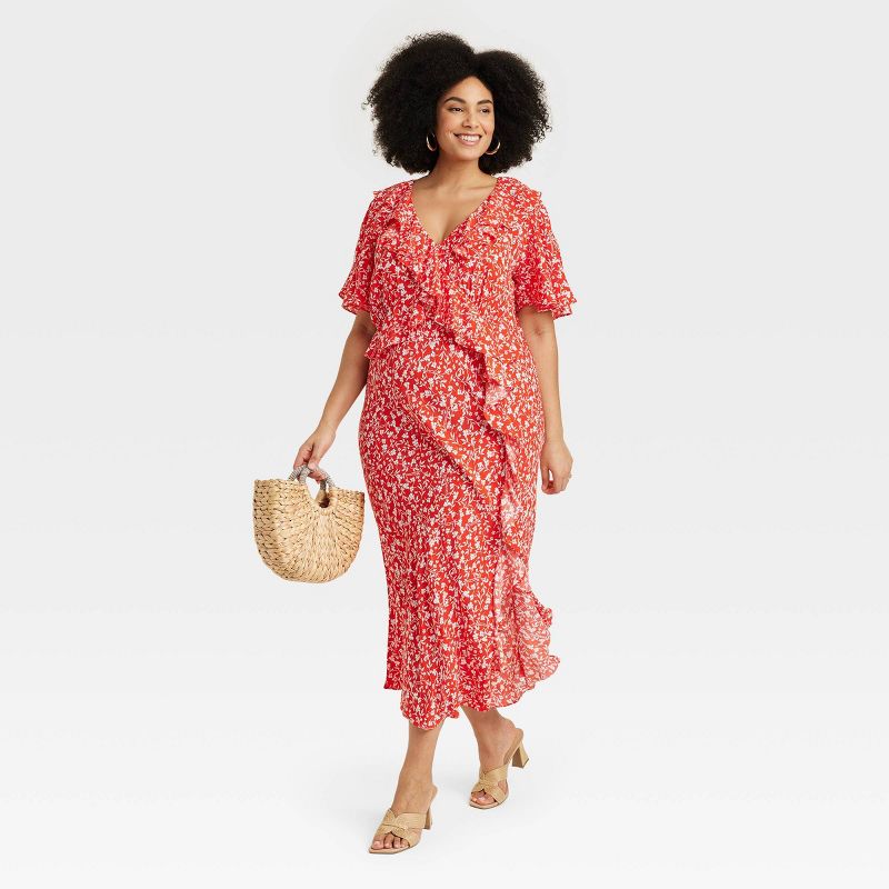 Women's Ruffle Short Sleeve Maxi Dress - A New Day™, 4 of 5