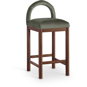 Meridian Furniture,Conrad Green Velvet Counter Stool - 1 of 4