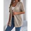 Lightweight Crochet Cardigan for Women Short Sleeve Duster Boho Open Front Knitted Cardigan - 2 of 4