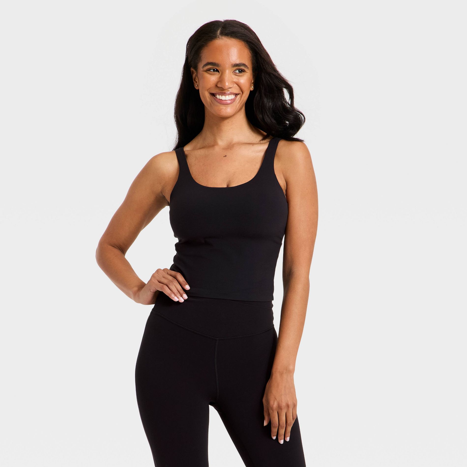 Women's Everyday Soft Square Neck Twist Back Support Tank Top - All In Motion™