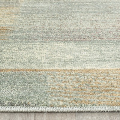 Light Blue Viscose and Silk Runner Rug 2'2" x 8'