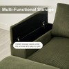 122" Corduroy Upholstery U-Shaped Sectional Sofa with Deep Seats, 2 Movable Ottomans, and Armrest Storage - 4 of 4