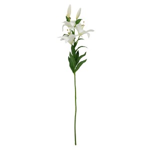 Allstate Floral 28" White Easter Lily Artificial Silk Floral Spray - 1 of 4