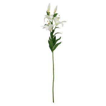 Allstate Floral 28" White Easter Lily Artificial Silk Floral Spray