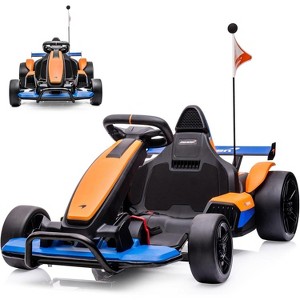 24V Electric Go Kart for Kids, 10AH Large Battery, 400W Two Motor, Damping System, Racing Flag, Go Kart for Big Kids Age 6+ - 1 of 4