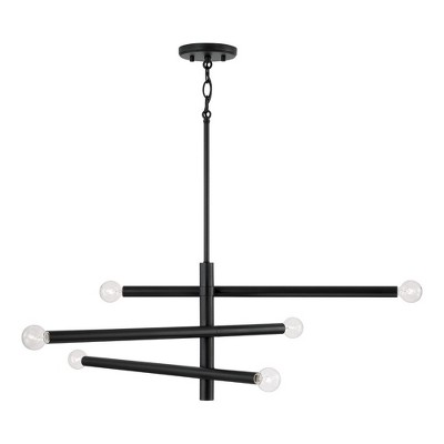 Capital Lighting Zane 6 - Light Chandelier in  Matte Black