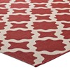 Modway Cerelia 5x8 Indoor/Outdoor Rug – Moroccan Trellis in Red and Beige, Tight Low Pile Weave - 3 of 4