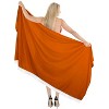 LA LEELA Women's Holiday Beachwear Summer Vacation Swim Cover Up Beach Sarong Coverups Long Bikini Pareo Wraps One Size Orange, Solid - 4 of 4