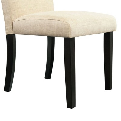 Felicia Transitional Beige Linen High-Back Side Chair