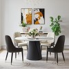 POVISON Contemporary Upholstered Dining Chairs Set of 2, High Back Armchairs, Black - 2 of 4