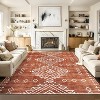 Acekool 6x9 Washable Area Rug, Soft Low Pile Non-Slip Geometric Accent Carpet, Foldable, Red for Bedroom, Dining Room, Nursery - 3 of 4
