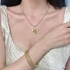 Dainty Flower Pendant Necklace 14K Gold Plated Feminine Jewelry - 2 of 4
