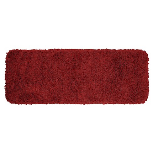 Finest Luxury Washable Nylon Shag Bath Rug, or Set in Chili Red
