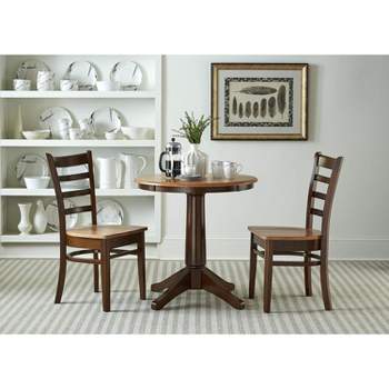 International Concepts 30 inches Round Top Pedestal Table - With 2 Chairs