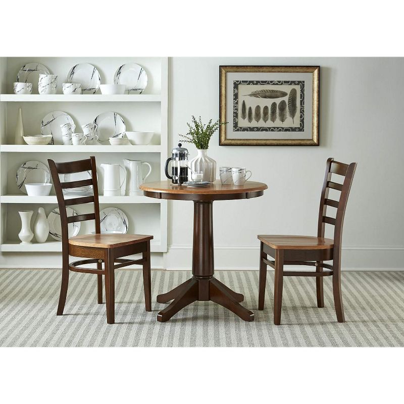 International Concepts 30 inches Round Top Pedestal Table - With 2 Chairs, 1 of 2