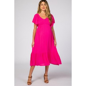 PinkBlush Fuchsia Smocked Ruffle Maternity Dress - 1 of 4