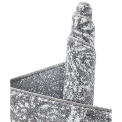 Reversible Easy Care Synthetic Area Rug in Gray and Blue