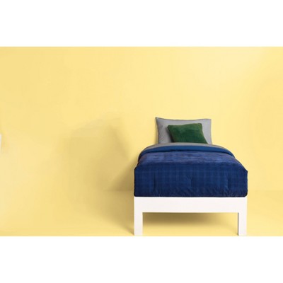 Twin/Twin Extra Long Corduroy Plaid Comforter Navy Blue - Room Essentials™