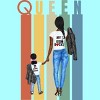 Women's Design By Humans Mother's Day Black Mom Queen Retro Stripes By duron4 Racerback Tank Top - 2 of 2