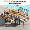 Costway 63-Inch Outdoor Dining Table for 6 People with Acacia Wood Tabletop & Metal Legs - 4 of 4