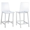 Chrome Counter Height Stools with Clear Acrylic Seat and Back, Ideal for Modern Kitchens and Wet Bars (Set of 2) - 2 of 4