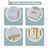 FURNIinspire Dining Chairs Set of 4 PU dining chairs for Dining room, Golden Metal Legs versatile dining chairs, Gray, 16"*19"*35" - 4 of 4