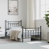 vidaXL Metal Bed Frame with Headboard and Footboard Black 39.4 in.x74.8 in. Twin - 3 of 4