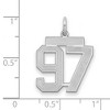 Black Bow Jewelry Sterling Silver, Jersey Collection, Medium Number 97 Pendant - 2 of 3