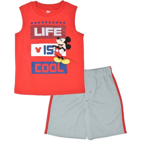 Disney Mickey Mouse Toddler Boys T-Shirt Tank Top and French Terry