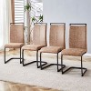 CAVINAS Modern Dining Chairs with High Back Upholstery and Black Metal C-Shaped Legs, Set of 4, for Dining Room, Kitchen, Office - 2 of 4