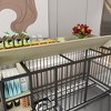 Whisen Large Pet Crate with Rack, Drawers, Stainless Steel Basin - 4 of 4